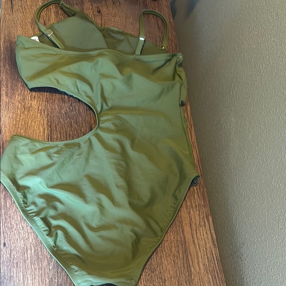 Bar III Green One-Shoulder Cutout One Piece - Picture 5 of 6